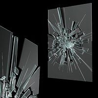Shattered Glass with Bullet Volumetric For Blender