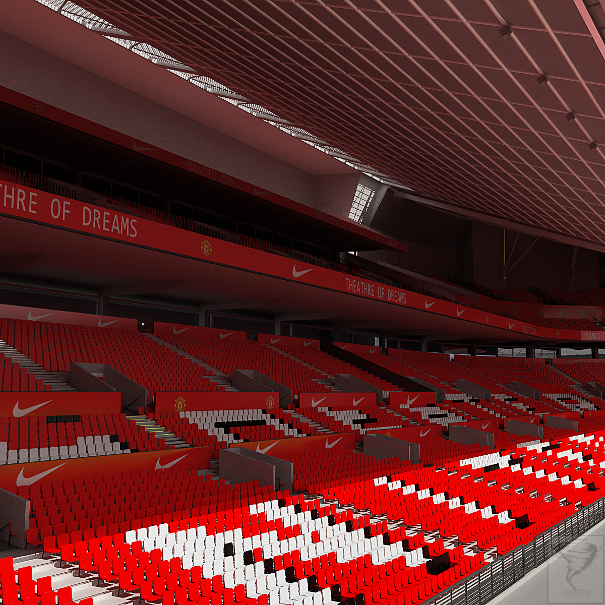 old trafford stadium 3d model