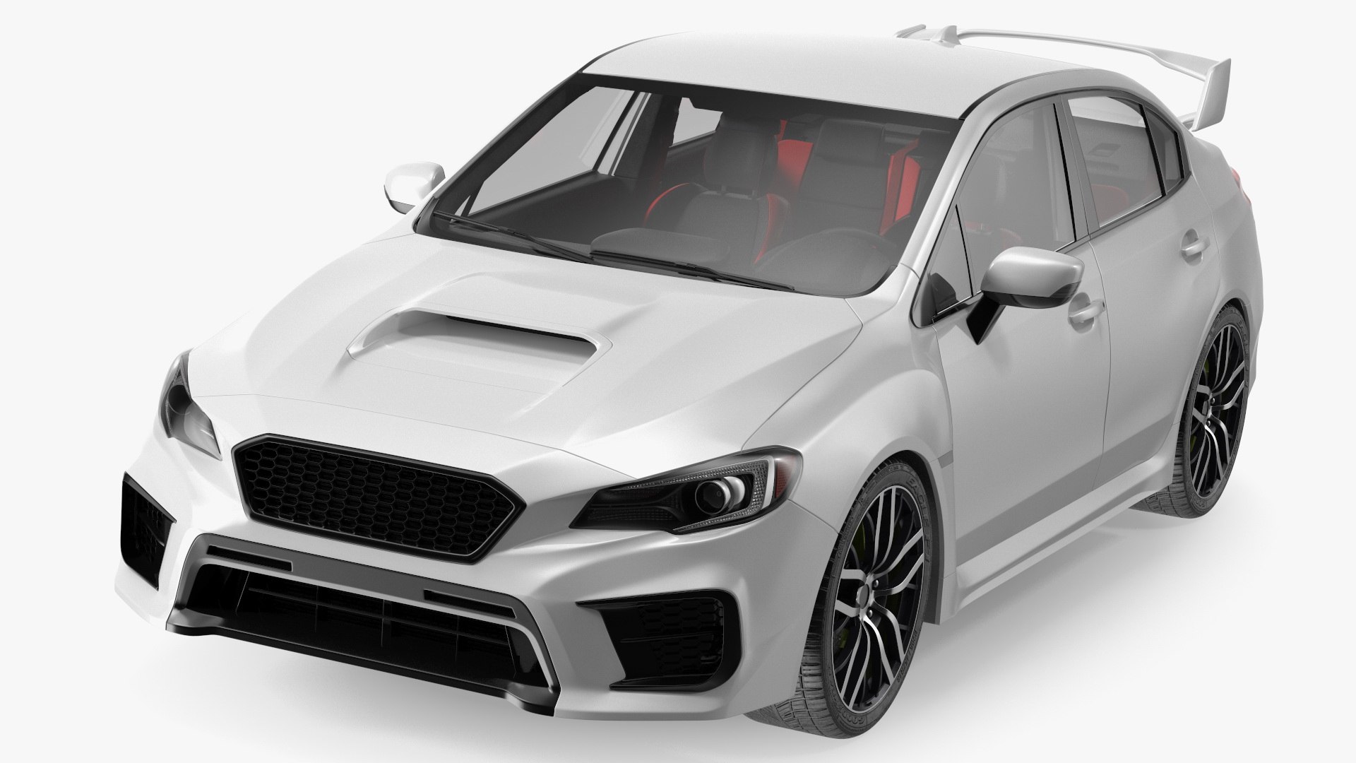 Luxury Sport Sedan White 3D model preview