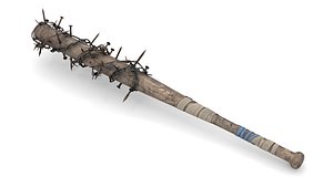 Baseball Bat with Nails and Barbed Wire