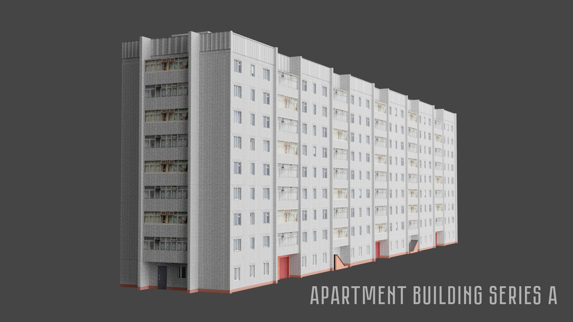 Apartment Building Series A 3D Model - TurboSquid 1762761