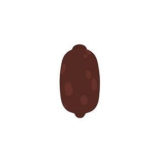 3D cartoon cupuacu fruit model