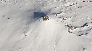 Snowy conical volcano 3D model