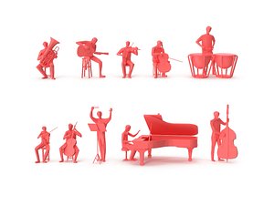 Low Poly Posed People Pack 20 - Music V2