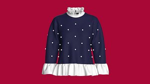 Girls Double Layer Ruffle Tops