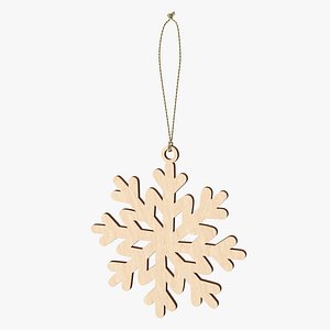 3D Wooden Christmas Toy Snowflake model