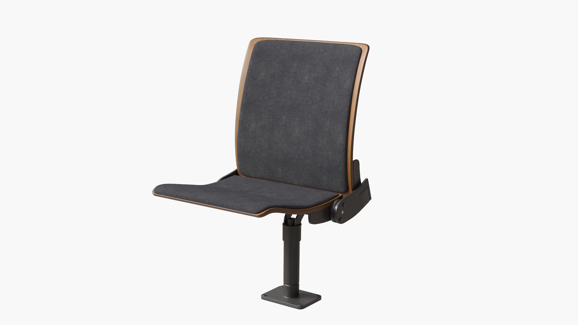 Auditorium Soft Seating Dark Wood 3D model preview