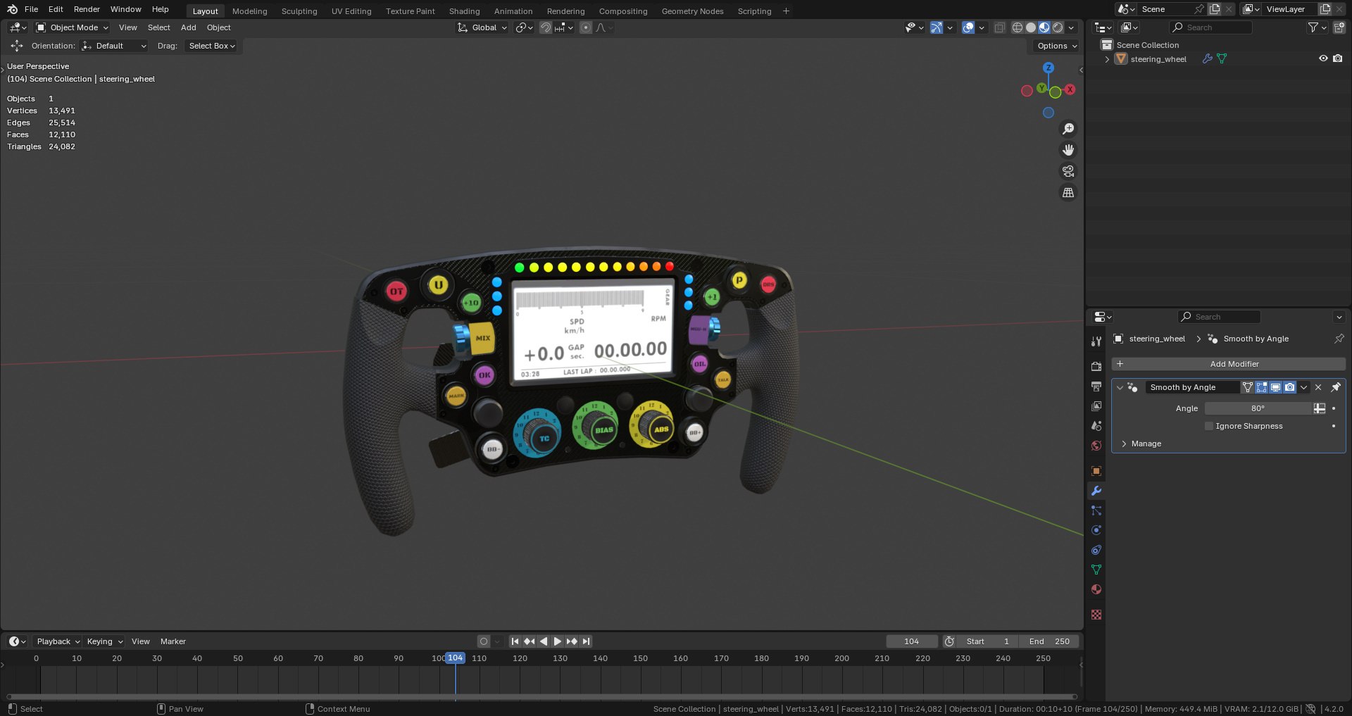 3D Racing Steering Wheel 4K PBR model https://p.turbosquid.com/ts-thumb/0g/B4zMcJ/lo/bandicam20250219171859091/jpg/1739983454/1920x1080/fit_q87/2829405be041db077609a41f2a231879e09829a4/bandicam20250219171859091.jpg