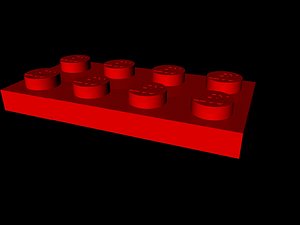 4x2 lego flat 3d c4d