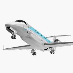 3D private jet generic rigged model