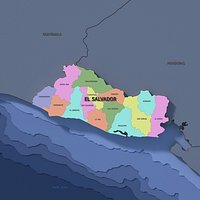 El Salvador Admin 1 3D Map - LatLong