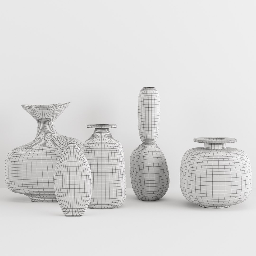 Set decorative vases 1 3D - TurboSquid 2112623