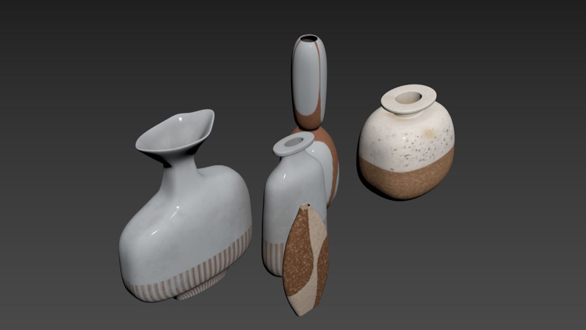 Set decorative vases 1 3D - TurboSquid 2112623