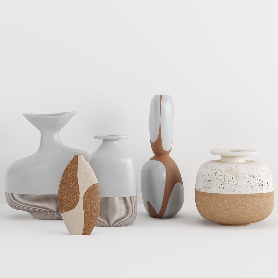 Set decorative vases 1 3D - TurboSquid 2112623