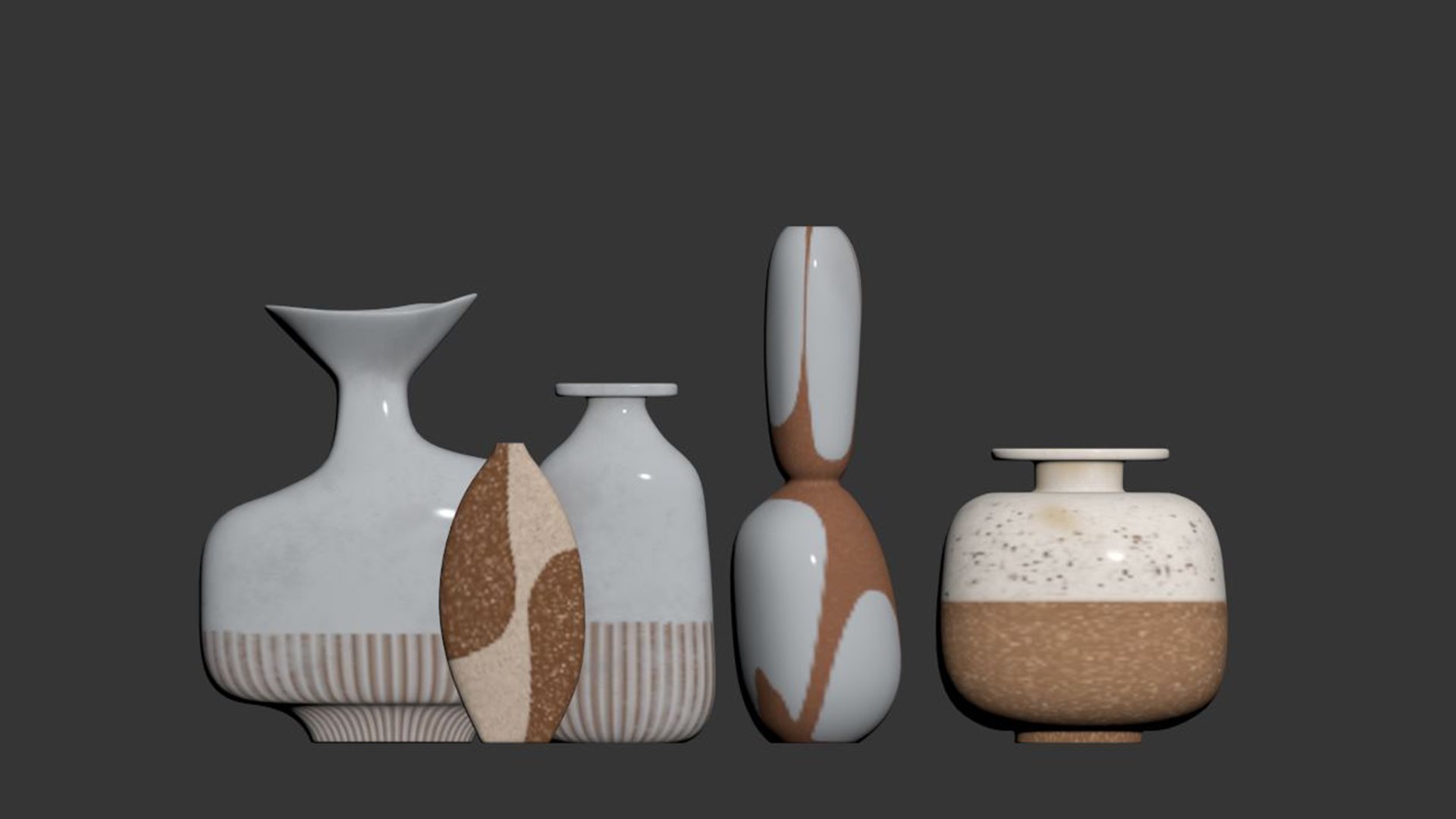 Set decorative vases 1 3D - TurboSquid 2112623