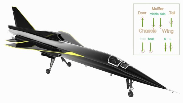 プロトタイプ超音速機ダークグレー装備3Dモデル - TurboSquid 2180363