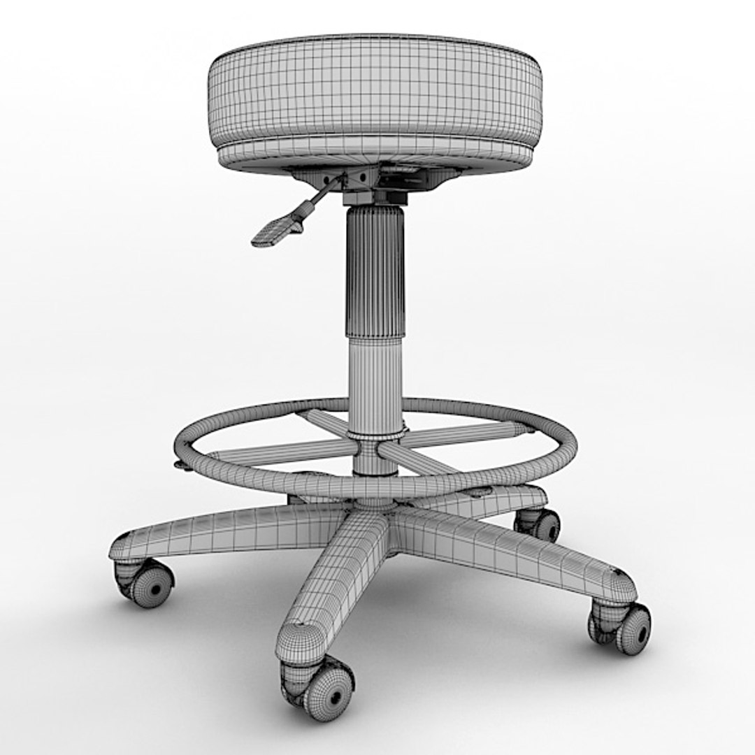 3d model ergonomic stool height adjustment