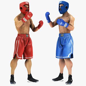 3D Boxer Pose Man 2 in 1 model