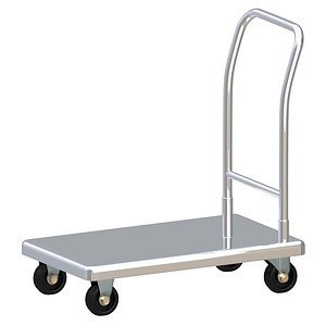 3D model Flat Bed Self Assembly Stainless Steel Platform Trolley