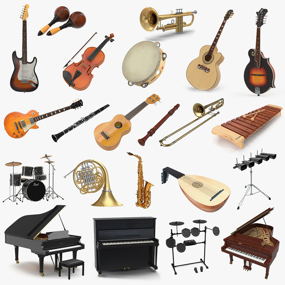 3D musical instruments 3 - TurboSquid 1304072