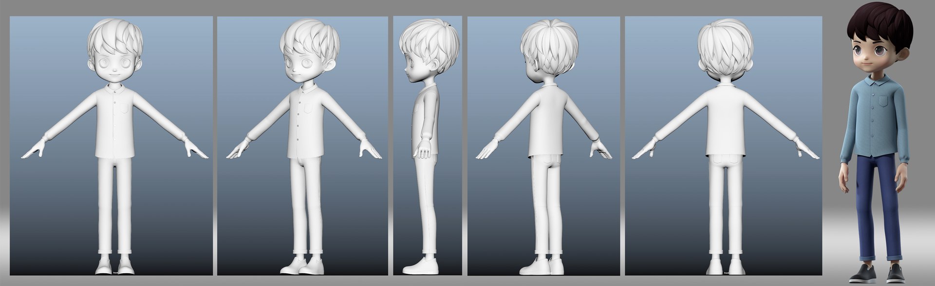 Cartoon Boy Man People 3D Model - TurboSquid 1579232