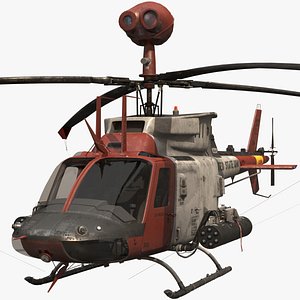 cockpit oh-58d helicopter 3D model