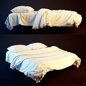 Bed with folds high poly