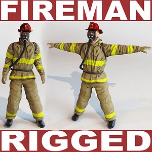 fireman rigged 3d model