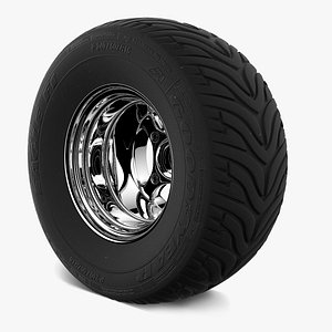 retro wheel tire goodyeah 3d model