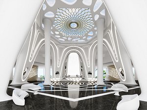 Modern Futuristic Hotel Lobby with Parametric Design