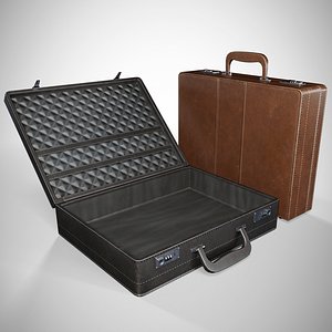 Office Leather Briefcase 3D