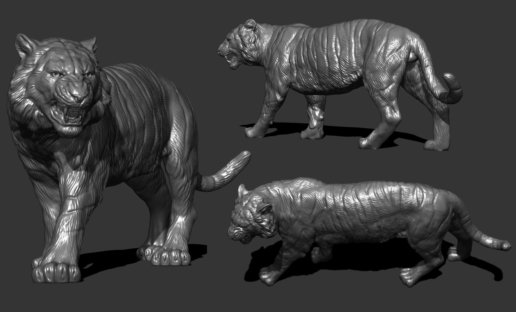 Tiger Statue 3D Model TurboSquid 1844557