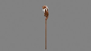 3D Cartoon leopard wand - wooden panther sculpture