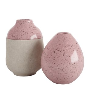 3D Handmade Pink Pottery Vases