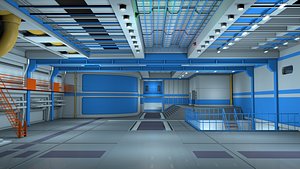 3D Sci Fi Interior Industrial Scene