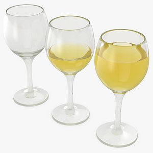 Half Full White Wine Glass model