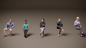 Sitting people x 5 09