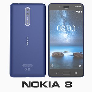nokia 8 tempered blue 3D