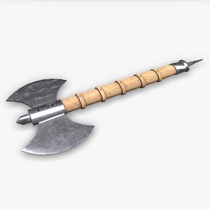 Battle Axe Low-poly PBR 3D model