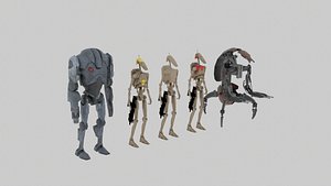 Star Wars Battle Droids Pack 3D model