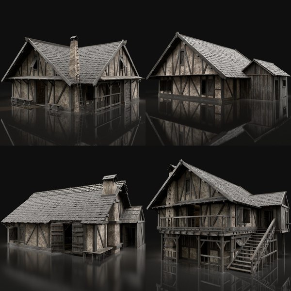 3D model NEXTGEN TRIBAL JUNGLE PRIMAL HUT HOUSE REED TREE SURVIVAL VR / AR  / low-poly