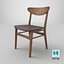 3D Leather Wooden Chair