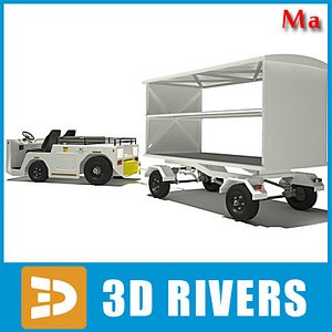 Baggage tractor 01 v1by 3DRivers