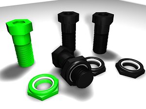 3d model skateboard bolts