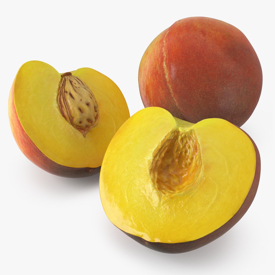 Peach Fruit 3D Models Collection 3D model preview