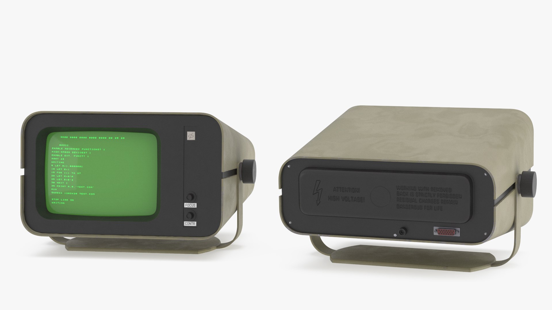 3D Vintage DVK-2 Computer Monitor - TurboSquid 2247342