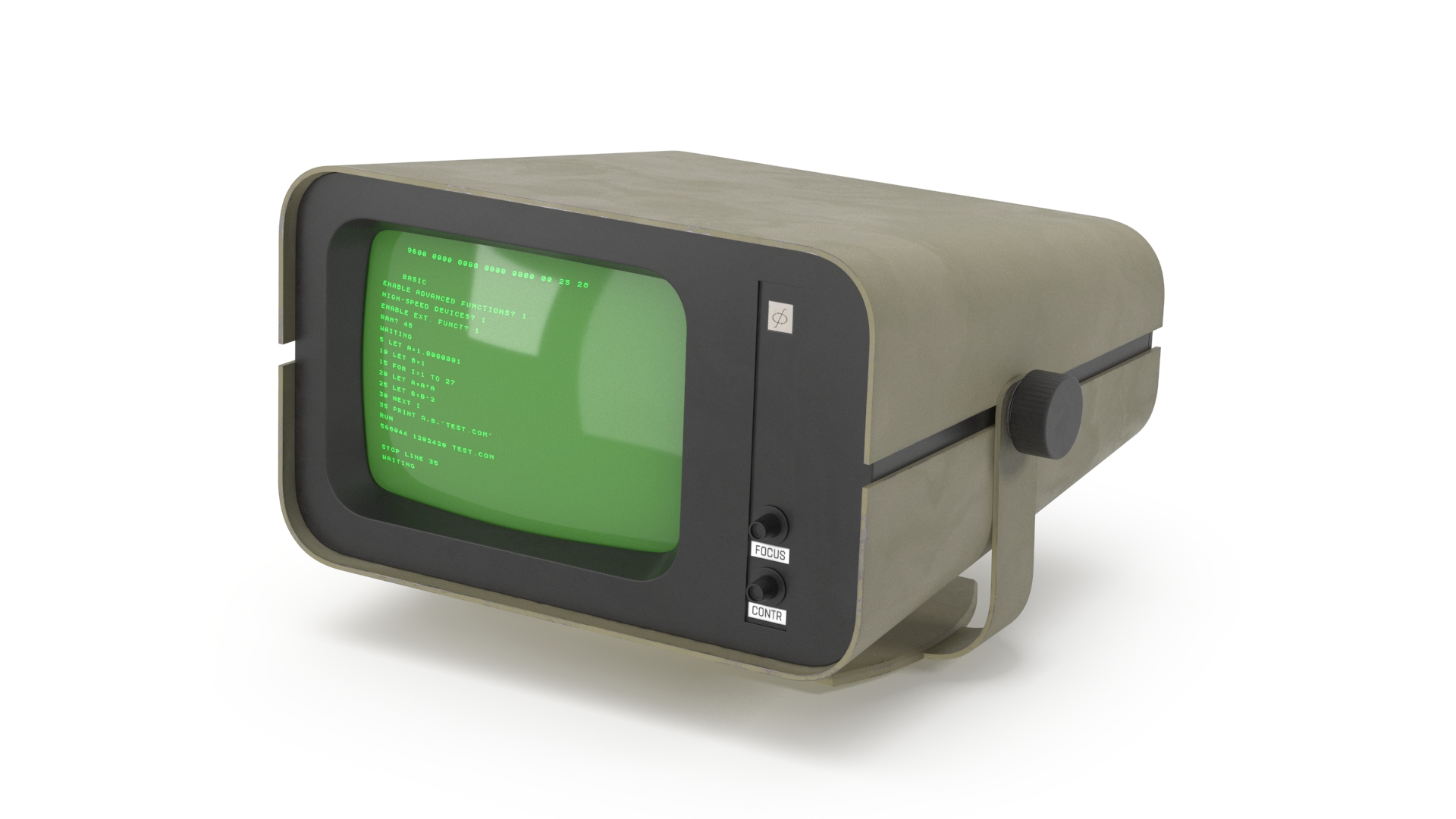 3D Vintage DVK-2 Computer Monitor - TurboSquid 2247342