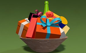 3d gift basket model