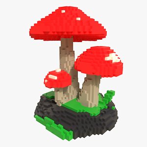 Voxel minicraft mushroom