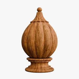 Wooden Stair Finial - Newel Post Cap Ornament 3D model